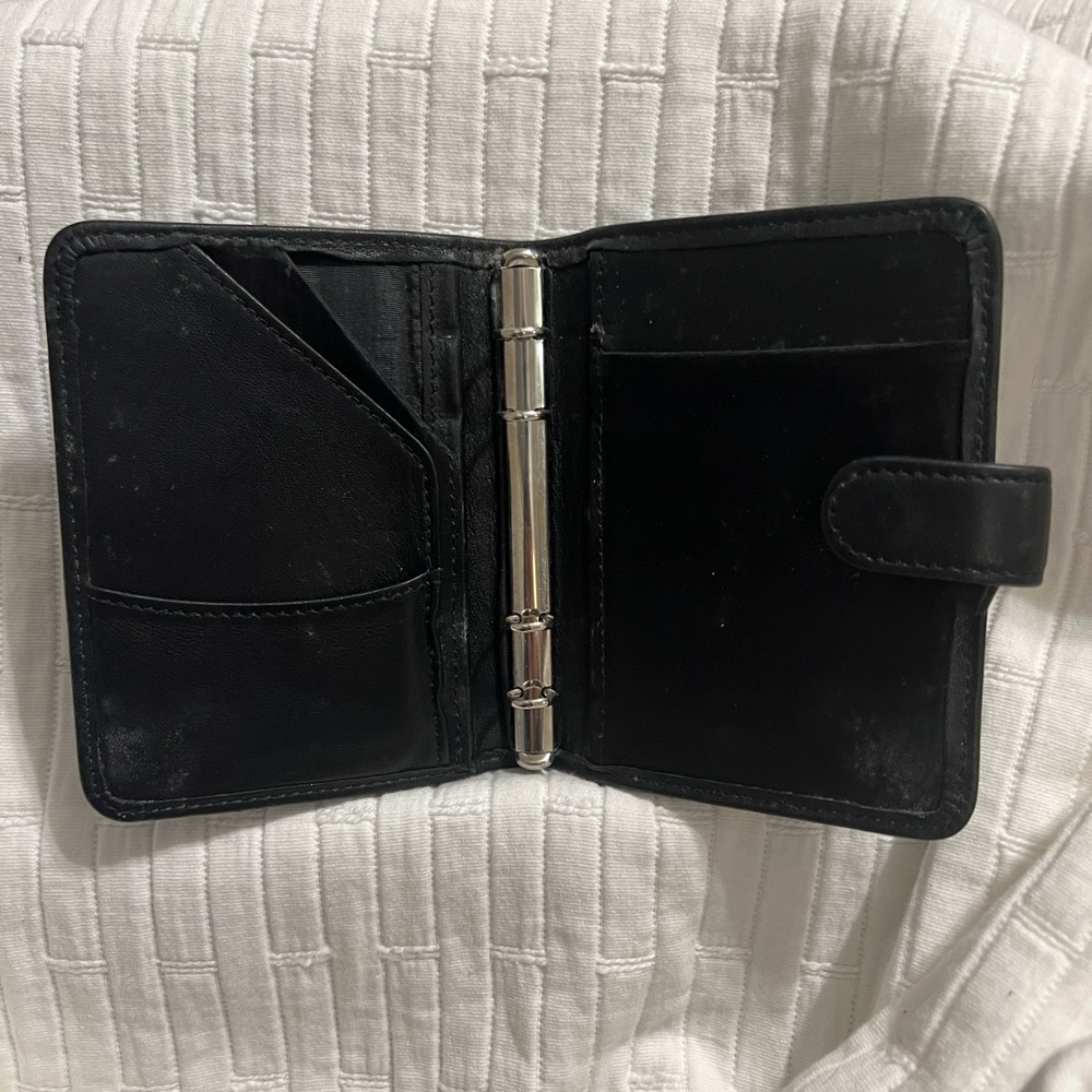 Black leather day-timer.